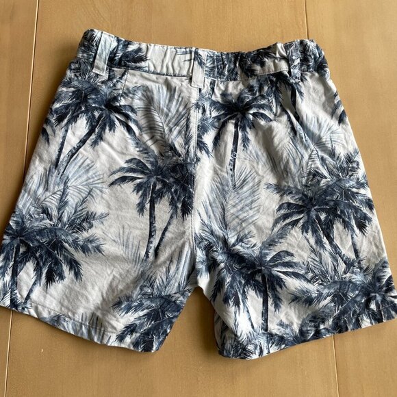 Posh Peanut Boy's Kid's Russell Blue Palm Trees Shorts - Size 5T - Picture 8 of 9